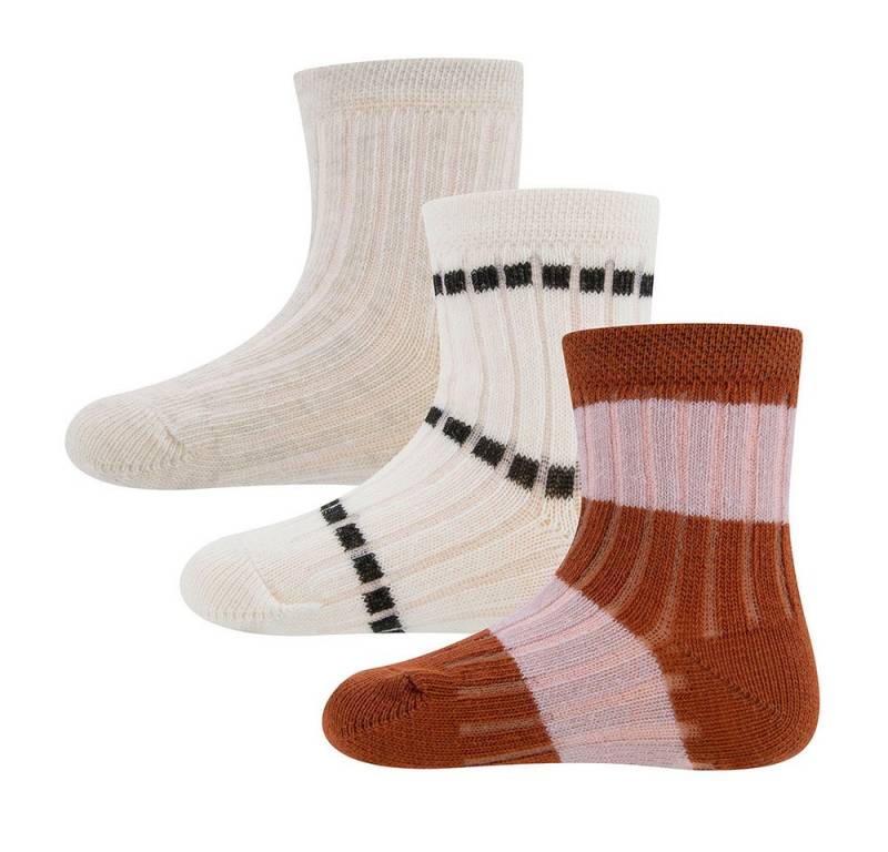 Ewers Socken Socken 3er Pack Rippe/Ringel (3-Paar) von Ewers