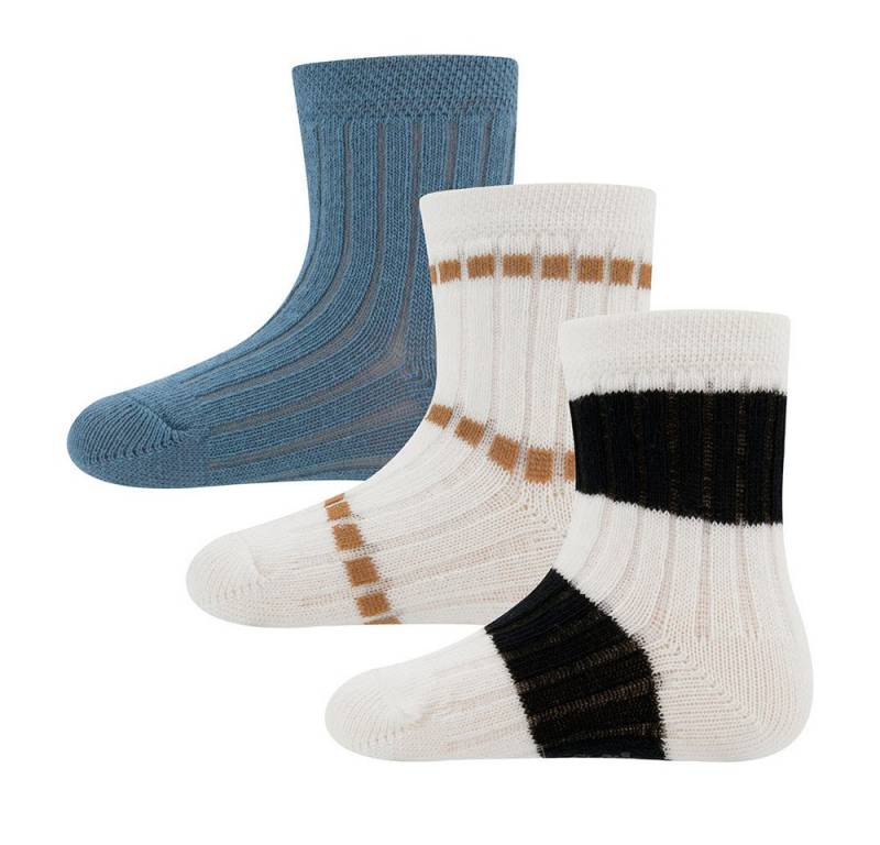Ewers Socken Socken 3er Pack Rippe/Ringel (3-Paar) von Ewers
