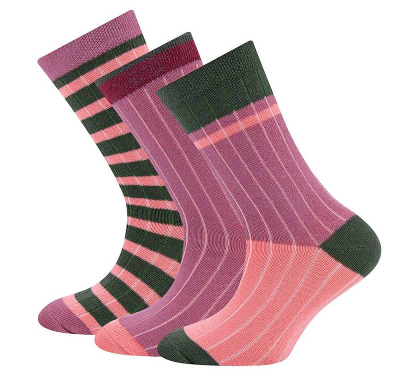 Ewers Socken Socken 3er Pack Rippe/Ringel (3-Paar) von Ewers