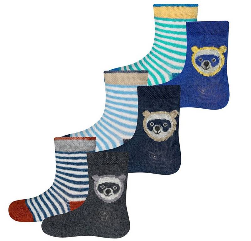 Ewers Socken Socken 6er Pack Waschbär/Ringel (6-Paar) von Ewers