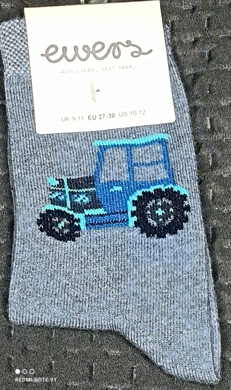 Ewers Socken Strümpfe jeansblau Traktor Junge von Ewers