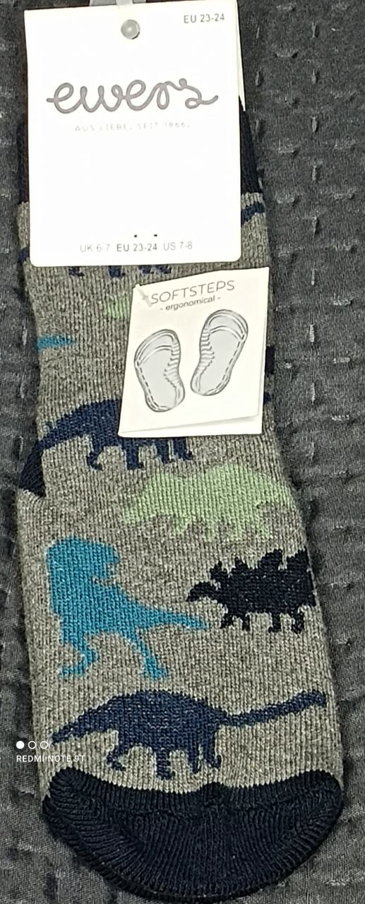 Ewers Stoppersocken Dino Junge grau von Ewers