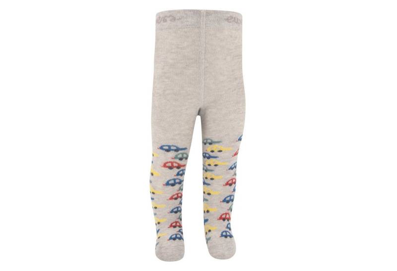 Ewers Strickstrumpfhose Ewers Baby Jungen Strumpfhose Po-Motiv Auto hellsilber meliert 90 DEN (1 St) von Ewers