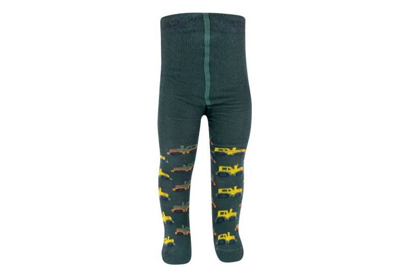 Ewers Strickstrumpfhose Ewers Baby Jungen Strumpfhose Po-Motiv Traktor Trekker nachtgrün 90 DEN (1 St) von Ewers