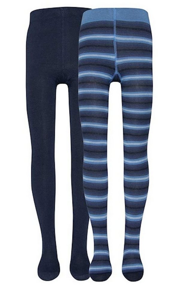 Ewers Strickstrumpfhose Ewers Jungen 2er Pack Strumpfhose Doppelpack ringel marine 90 DEN (2 St) von Ewers