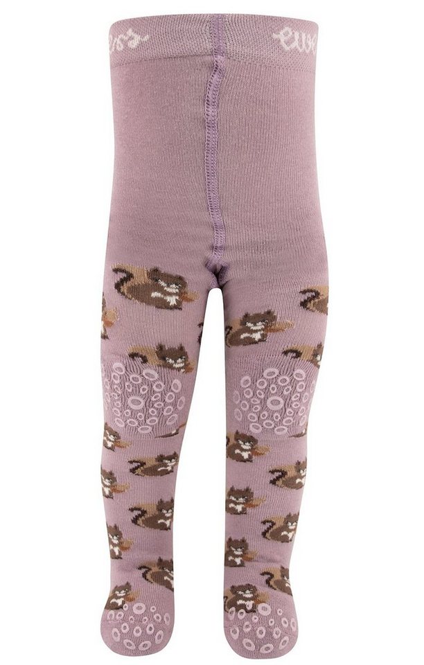 Ewers Strickstrumpfhose Ewers Mädchen Krabbelstrumpfhose Eichhörnchen dusty mauve 90 DEN (1 St) von Ewers