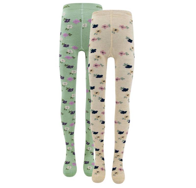 Ewers Strumpfhose Strumpfhose 2er Pack Blümchen (2 St. 2er-Set) 65% Baumwolle, 32% Polyamid, 3% Elasthan von Ewers