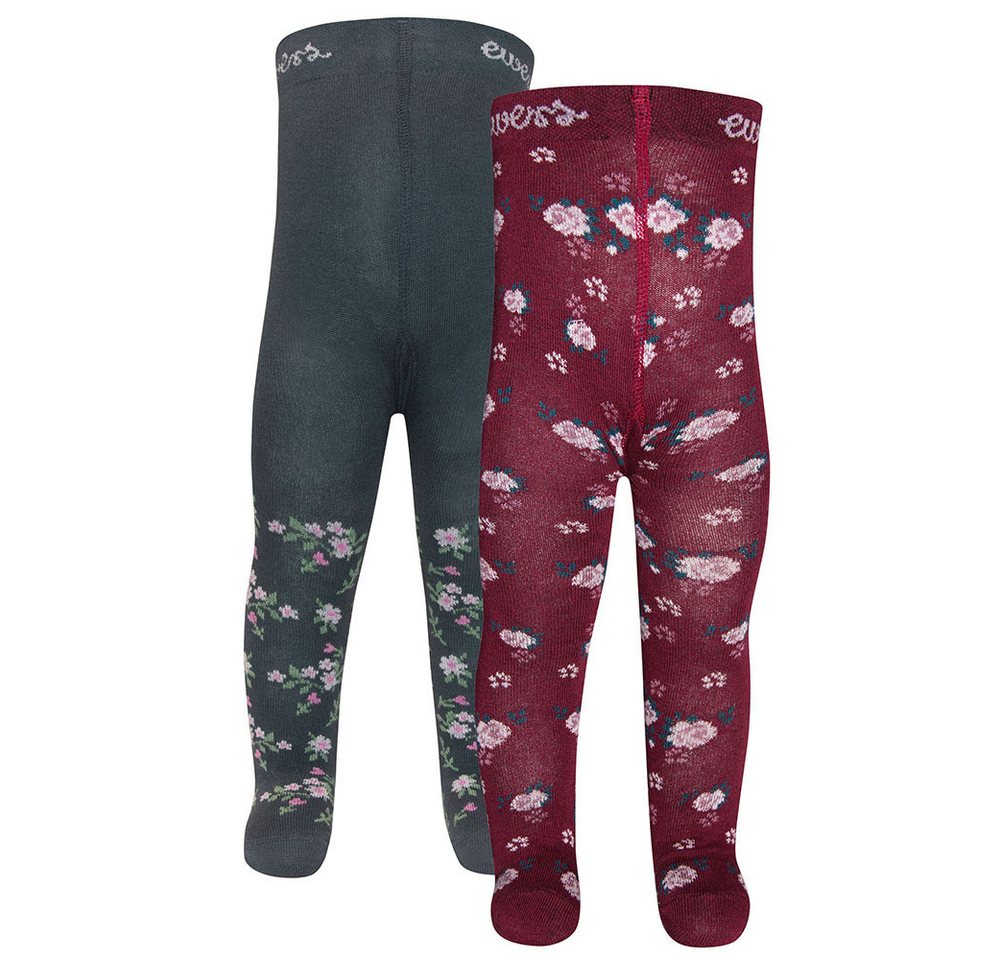 Ewers Strumpfhose Strumpfhose 2er Pack Blumen (2 St. 2er-Set) 74% Baumwolle, 23% Polyamid, 3% Elasthan von Ewers