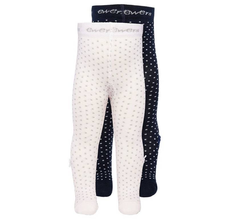 Ewers Strumpfhose Strumpfhose Pünktchen mit Schleife (2 St. 2er-Set) 80% Baumwolle, 17% Polyamid, 3% Elasthan von Ewers