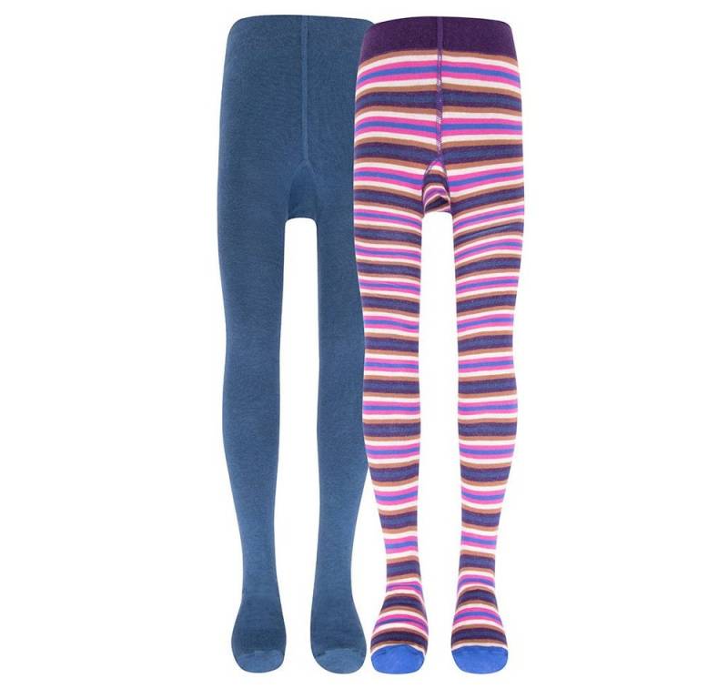 Ewers Strumpfhose Strumpfhose 2er Pack Ringel/Uni (2 St. 2er-Set) 78% Baumwolle, 20% Polyamid, 2% Elasthan von Ewers