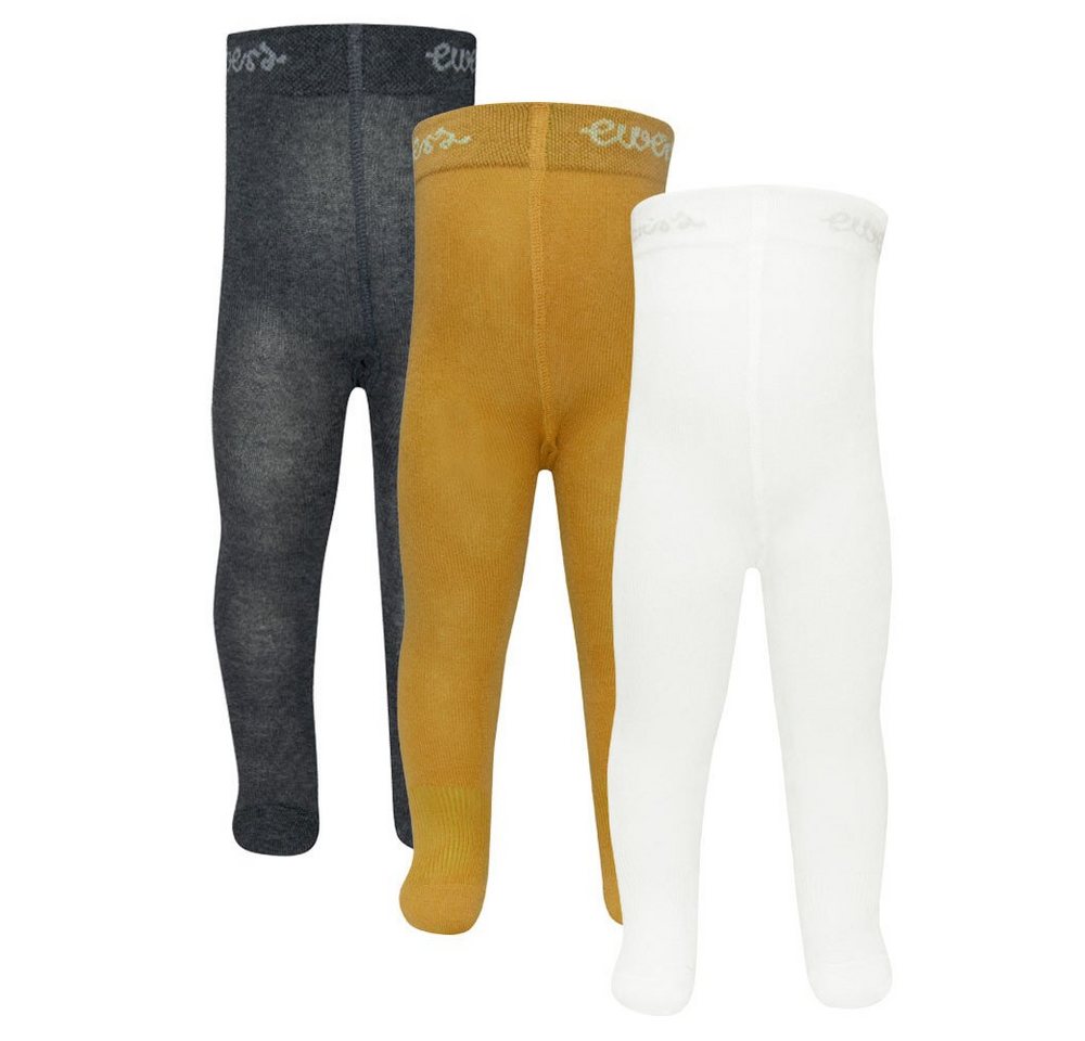 Ewers Strumpfhose Strumpfhose GOTS Uni (3 St. 3er-Set) 98% Baumwolle kbA, 2% Elasthan von Ewers