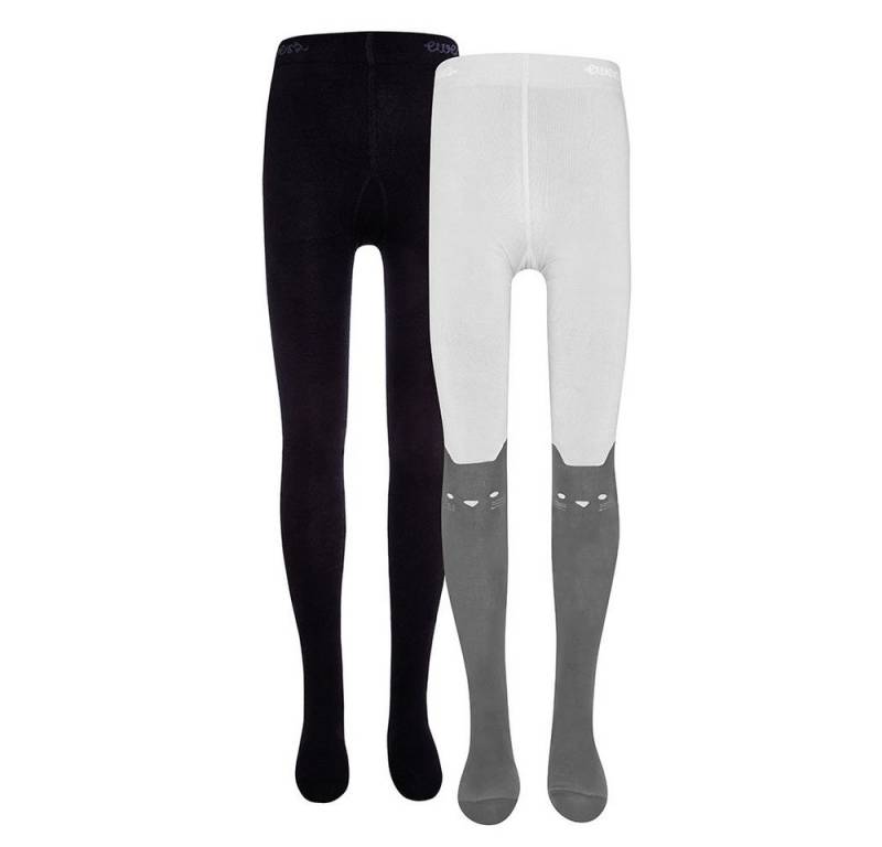 Ewers Strumpfhose Strumpfhose 2er Pack Katze/Uni (2 St. 2er-Set) 78% Baumwolle, 19% Polyamid, 3% Elasthan von Ewers