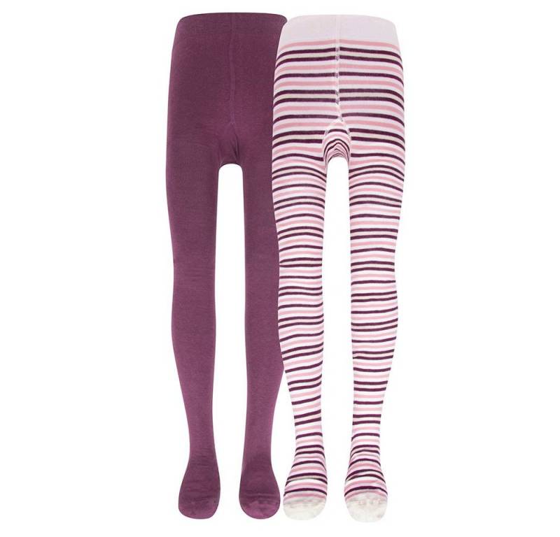 Ewers Strumpfhose Strumpfhose 2er Pack Ringel/Uni (2 St. 2er-Set) 78% Baumwolle, 20% Polyamid, 2% Elasthan von Ewers