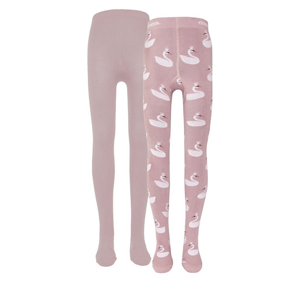 Ewers Strumpfhose Strumpfhose 2er Pack Schwan/Uni (2 St. 2er-Set) 78% Baumwolle, 19% Polyamid, 3% Elasthan von Ewers