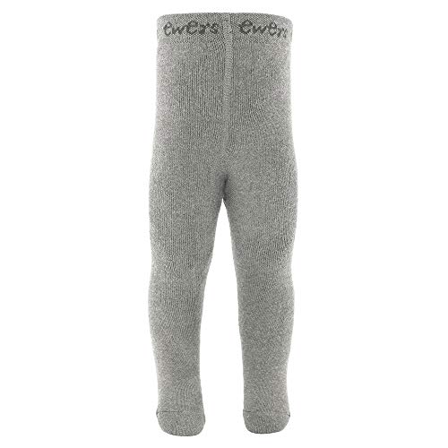 Ewers THERMO Baby- und Kinderstrumpfhose für Mädchen und Jungen, MADE IN EUROPE, Innenfrottee Plüsch Strumpfhose Baumwolle Uni Basic (92-98, Sweater Grau Mel) von EWERS