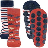 Ewers Stoppersocken 2er-Pack Autos/Ringel blau/rot von Ewers