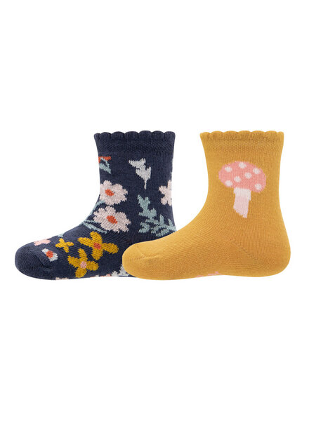 ewers Baby und Kinder Socken Blumen/Pilze 2er-Pack Bio-Baumwolle von Ewers