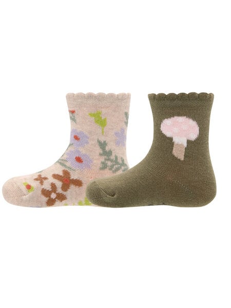 ewers Baby und Kinder Socken Blumen/Pilze 2er-Pack Bio-Baumwolle von Ewers