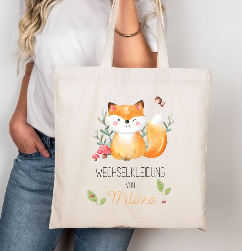 Personalisierte Tragetasche Wechselkleidung Kita Kindergarten Stoffbeutel Baumwolle Nachhaltige Öko-Stofftasche Geschenk Umweltfreundlich von EwisPrintZauber