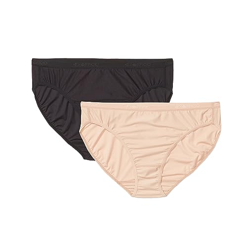 ExOfficio Damen Give-N-Go 2.0 Bikini-Slip (2er-Pack), Schwarz/Buff, L von ExOfficio