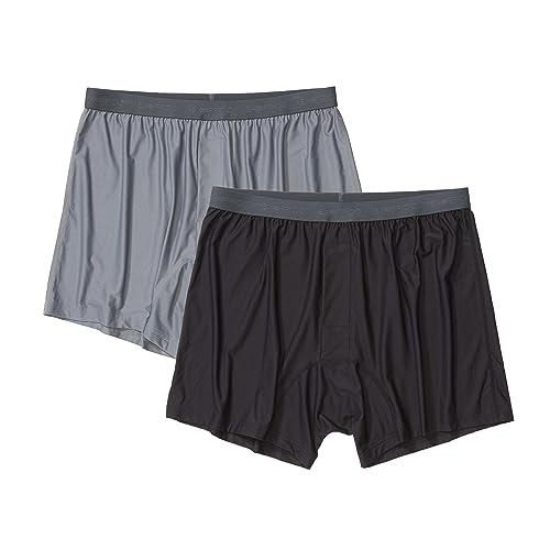ExOfficio Herren Give-n-go 2.0, 2er-Pack Boxershorts, Stahl-Onyx/Schwarz, Medium von ExOfficio