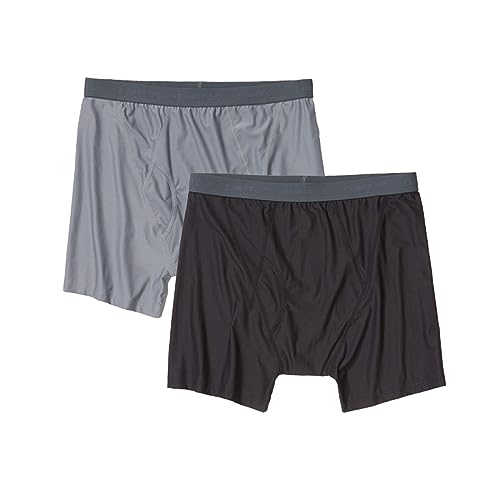 ExOfficio Give-N-Go 2.0 Herren-Boxershorts, atmungsaktiv, langlebig, pflegeleicht, Reiseunterwäsche, 2er-Pack, Stahl Onyx/Schwarz, X-Large von ExOfficio
