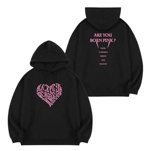 Blackpinks Kapuzenpullover mit Katzenohren, 3D-Druck, Anime-Pullover, langärmelig, Sweatshirts, Sportbekleidung, Schwarz , L von ExaRp