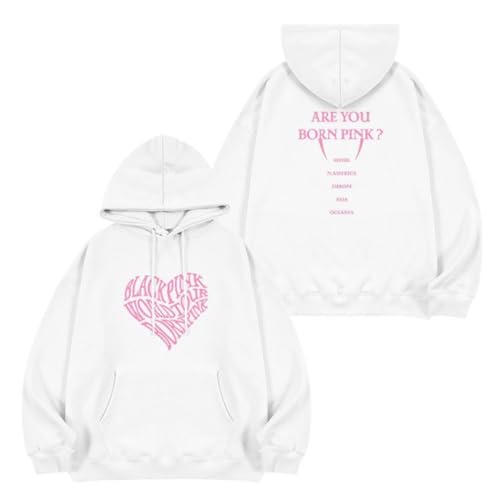 Blackpinks Kapuzenpullover mit Katzenohren, 3D-Druck, Anime-Pullover, langärmelig, Sweatshirts, Sportbekleidung, weiß, M von ExaRp