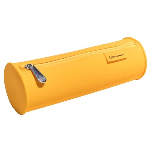 EXACOMPTA - Ref. 52390E – 1 rundes Federmäppchen Pop'NCo – aus Silikon – widerstandsfähig und waschbar – Material angenehm anzufassen – Maße: 23 x 8 cm – 4 zufällige Farben von Exacompta