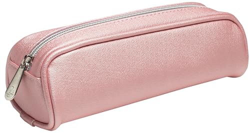 EXACOMPTA - Ref. 52680E – 1 Federmäppchen in Trapezform mit Perlen aus Kunstleder in Metallic-Optik – waschbar mit feuchtem Tuch – gefüttert mit Polyester – zufällige Farben: Blau oder Rosa von Exacompta
