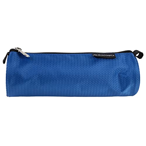 EXACOMPTA - Ref. 52860E – Karton mit 6 runden Federmäppchen Opak – aus Strukturiertem Polyester – Futter aus Polyester – Maße 22,5 x 7,5 cm – Farben blau, schwarz, rosa, rot, grün von Exacompta