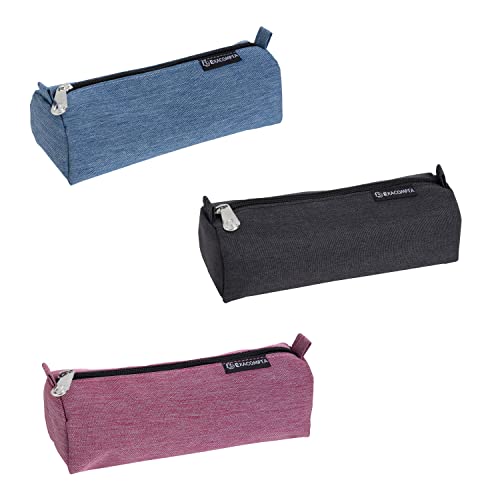 Exacompta 52780E Federmäppchen aus Denim 500 Polyester 21,5 x 6 x 7,5 cm 1 Stück Zufallsfarbe Federtasche Schlampermäppchen ideal für Schule und Universität von Exacompta