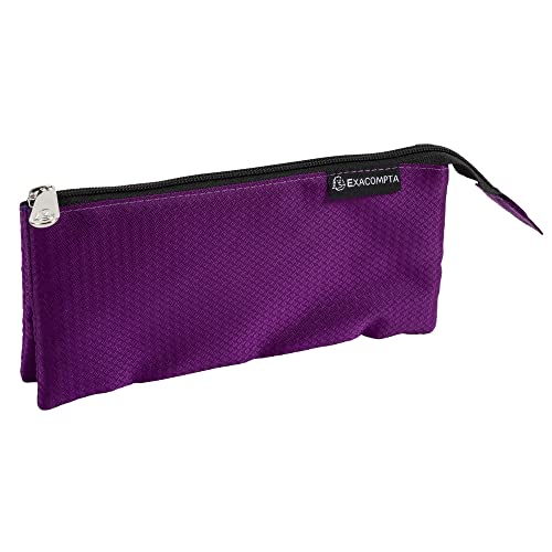 Exacompta - Ref. 52970E - 1 Opak Federmäppchen mit Mehreren Fächern - aus Strukturiertem Polyester - Innenfutter aus Polyester - Maße 22,5 x 1,5 x 10 cm - zufällige Farben von Exacompta