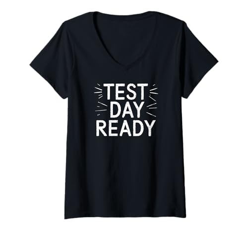 Damen Test Day Ready, Student Humor, Lustiges Design für Lehrer T-Shirt mit V-Ausschnitt Damen Test Day Ready, Student Humor, Lustiges Design für Lehrer T-Shirt mit V-Ausschnitt von Exam Study Preparation Fun Educational Designs