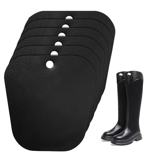 6 Stück Stiefelspanner Damen Wiederverwendbar, Stiefelform Einsätze, Kunststoff Stiefel Ständer, Halter Hohe Stiefelstütze, Hohe Unterstützung für Unisex,Schwarz, 10 Zoll von Exbrith