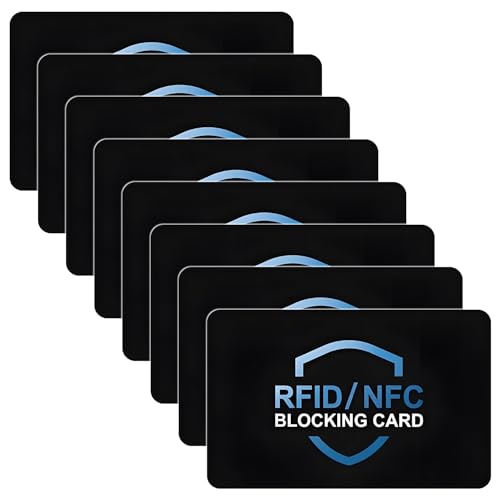 Exburanty 8 Stück RFID Blocker Karte, NFC Schutzkarte für Geldbörse, Contactless Card Protection von Exburanty