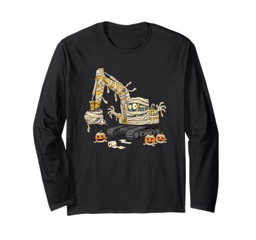 Lustiger Bagger Mumie Kürbis Halloween Kinder Herren Damen Langarmshirt Lustiger Bagger Mumie Kürbis Halloween Kinder Herren Damen Langarmshirt von Excavator Lovers Cute Halloween Outfits Boy Girl