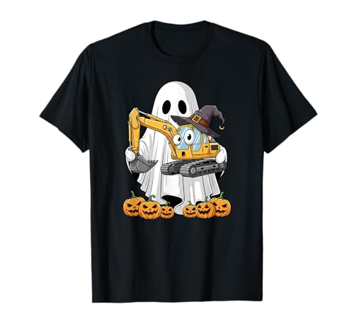 Lustiger Geisterbagger Kürbis Halloween Kinder Herren Damen T-Shirt Lustiger Geisterbagger Kürbis Halloween Kinder Herren Damen T-Shirt von Excavator Lovers Cute Halloween Outfits Boy Girl
