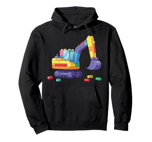 Master Builder Bagger Brick Blocks Builders Boys Graphic Pullover Hoodie von Excavator Master Building Brick Block Construction