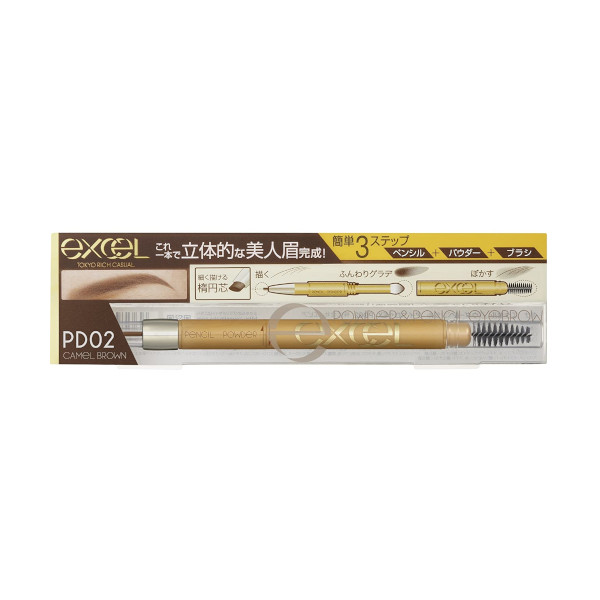 EXCEL - Powder & Pencil Eyebrow EX - 0.4g - PD02 Camel Brown von Excel