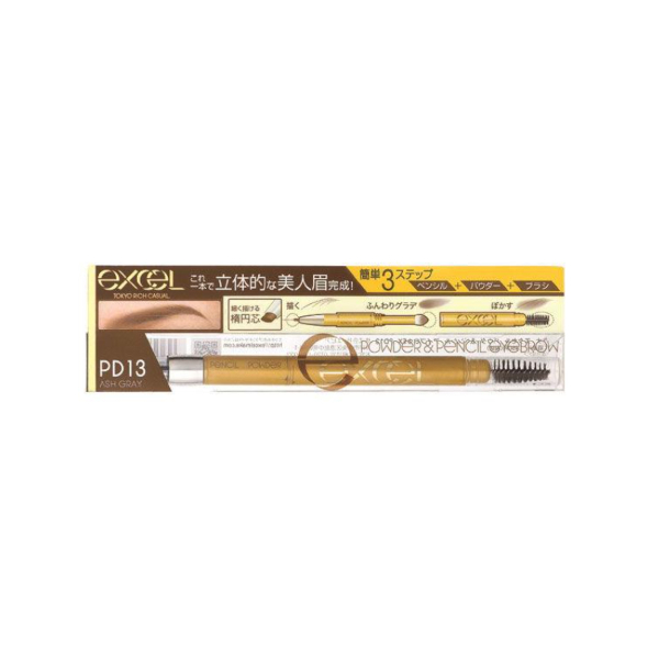 EXCEL - Powder & Pencil Eyebrow EX - 0.4g - PD13 Ash Gray von Excel