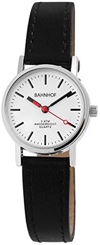 Excellanc Bahnhof Damen-Uhr Lederimitatsarmband Dornschließe Analog Quarz 1900186 von Excellanc
