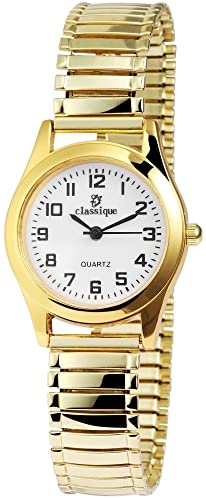 Classique Damen–Zugarmbanduhr Edelstahl Armbanduhr Analog Quarz 1700018 von Excellanc