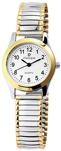 Classique Damen–Zugarmbanduhr Edelstahl Armbanduhr Analog Quarz 1700018 von Excellanc