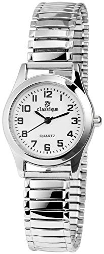 Classique Damen–Zugarmbanduhr Edelstahl Armbanduhr Analog Quarz 1700018 von Excellanc