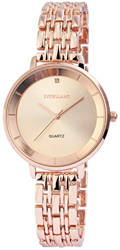 Excellanc Damen – Uhr Metall Armbanduhr Clipverschluss Analog Quarz 1800147 von Excellanc