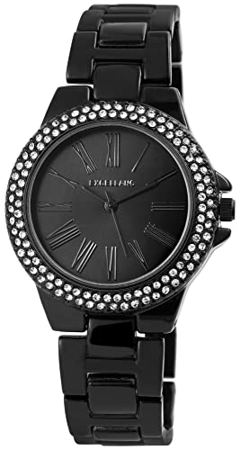 Excellanc Damen-Uhr Gliederband Metall Strass Faltschließe Analog Quarz 1800140 (schwarz) Excellanc Damen-Uhr Gliederband Metall Strass Faltschließe Analog Quarz 1800140 (schwarz) von Excellanc
