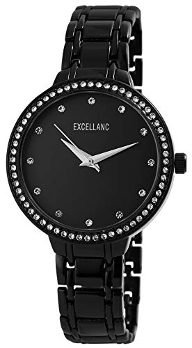 Excellanc Damen - Uhr Metall Armband Strass Clipverschluss Quarz Analog 1800141 (schwarz) Excellanc Damen - Uhr Metall Armband Strass Clipverschluss Quarz Analog 1800141 (schwarz) von Excellanc
