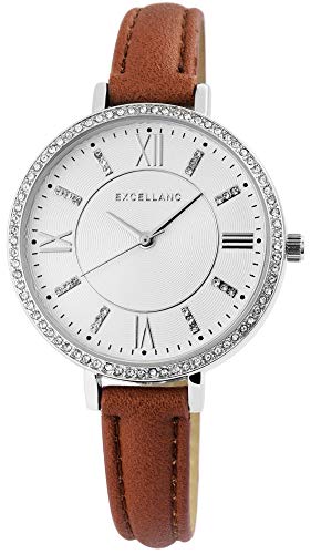 Excellanc Damen – Uhr Lederimitations Armbanduhr Analog Quarz 1900174 von Excellanc