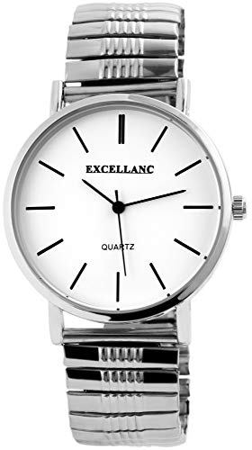 Excellanc Herren-Uhr Zugarmband Edelstahl Comfort Fit Analog Quarz 2700015 von Excellanc